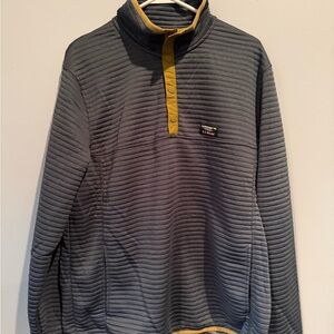 L.L. Bean Charcoal and Mustard Pullover